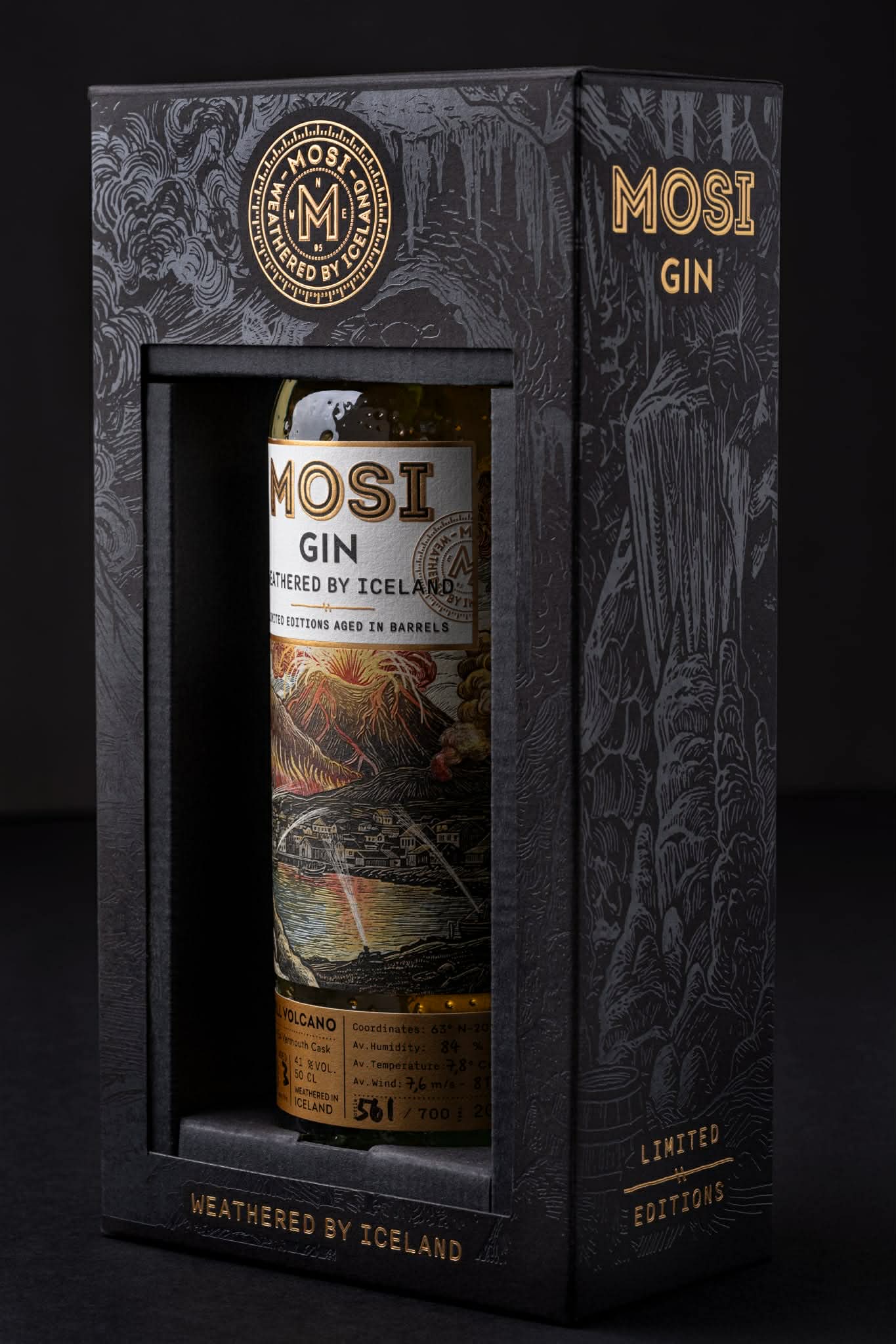 Mosi Gin Eldfell í gjafaöskju